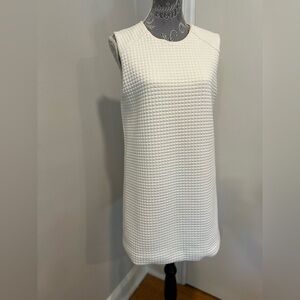 Willi Smith. Large. White Quilted.  Small Square check pattern. Sleeveless Dress